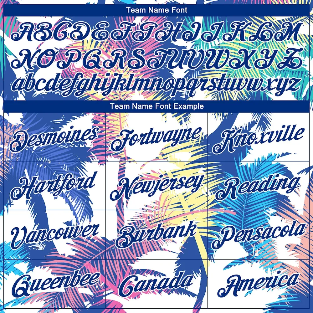 Custom White Royal 3D Pattern Tropical Hawaii Palm Trees Authentic Basketball Jersey - Image 3