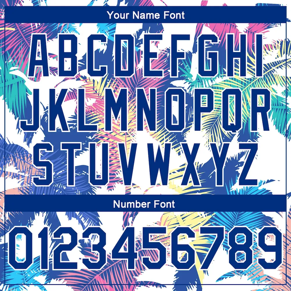 Custom White Royal 3D Pattern Tropical Hawaii Palm Trees Authentic Basketball Jersey - Image 4