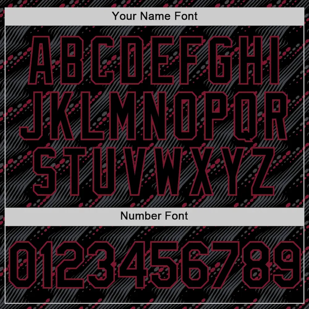 Custom Black Crimson 3D Pattern Design Slant Lines Authentic Baseball Jersey - Image 5