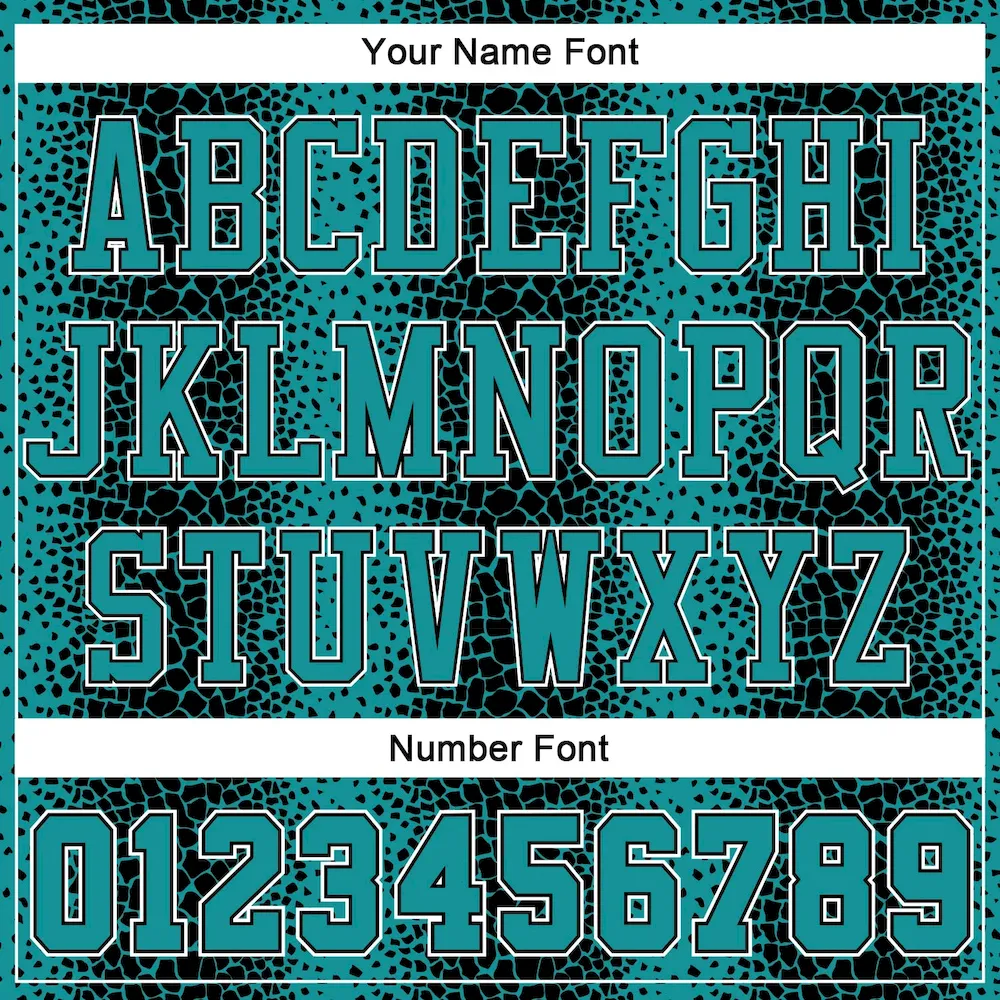 Custom Black Teal-White Animal Fur Print Round Neck Sublimation Basketball Suit Jersey - Image 4