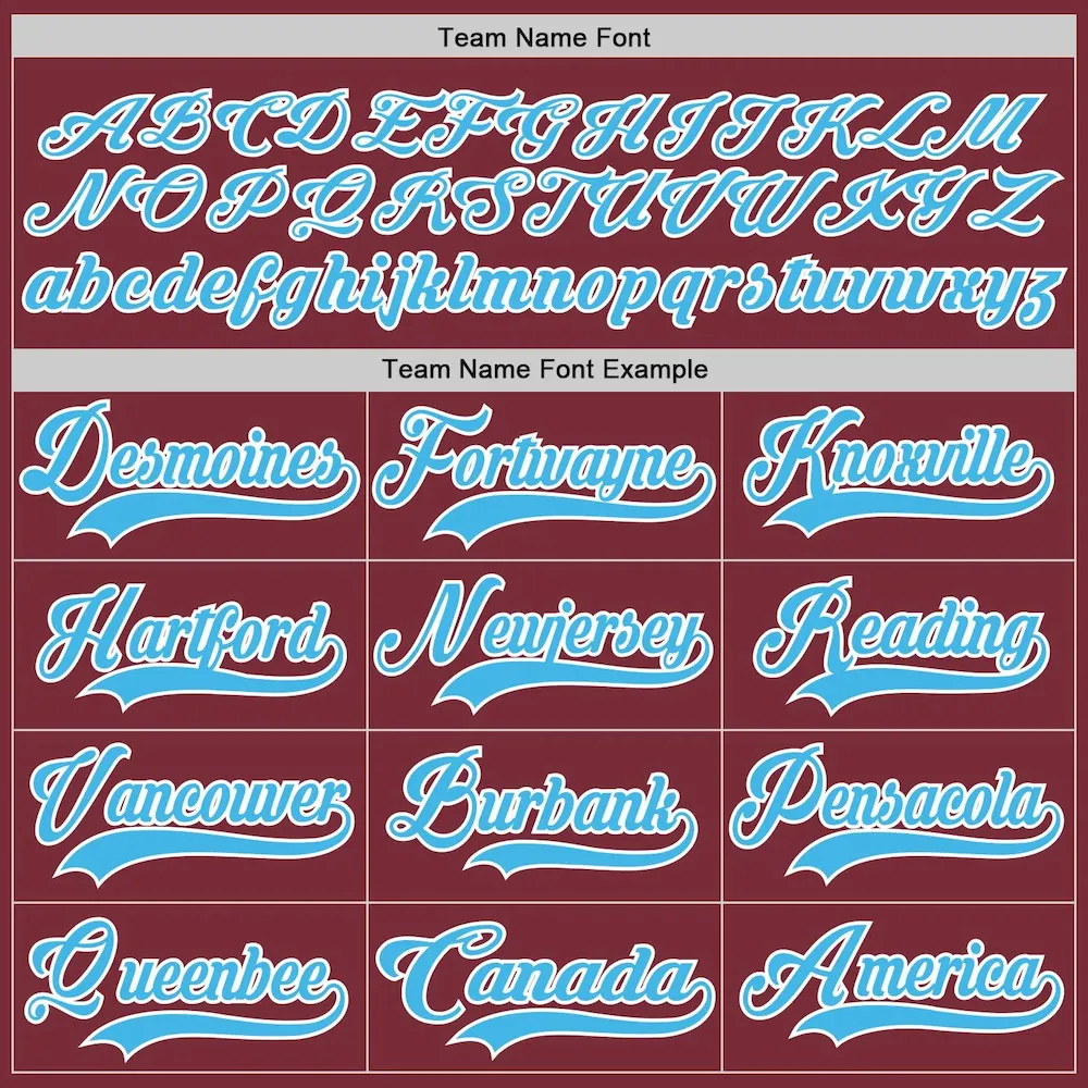 Custom Burgundy Sky Blue-White Hockey Lace Neck Jersey - Image 4