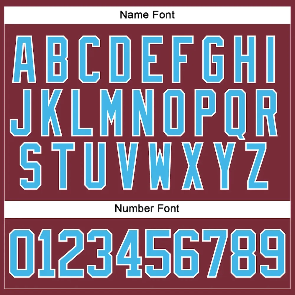Custom Burgundy Sky Blue-White Hockey Lace Neck Jersey - Image 5