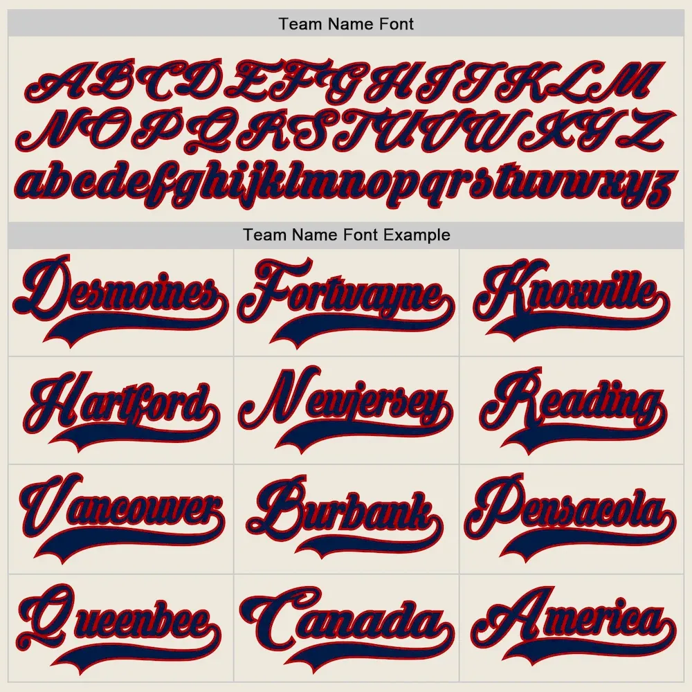 Custom Cream Navy-Red Hockey Jersey - Image 4