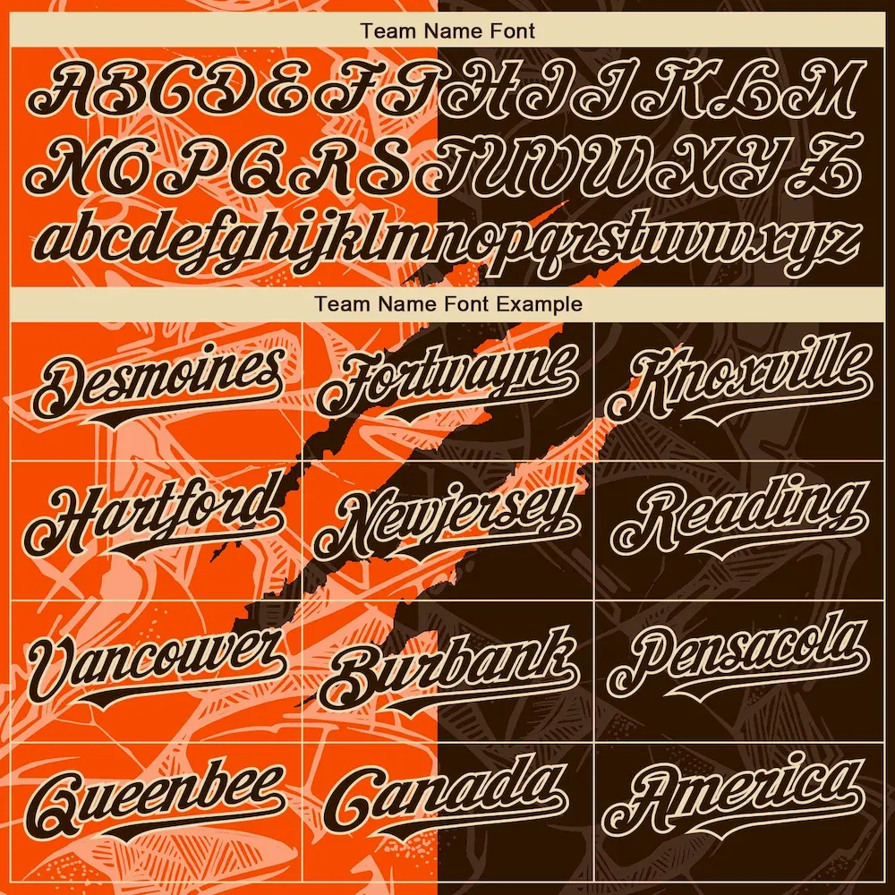 Custom Stitched Graffiti Pattern Brown Orange-Cream 3D Scratch Sports Pullover Sweatshirt Hoodie - Image 3
