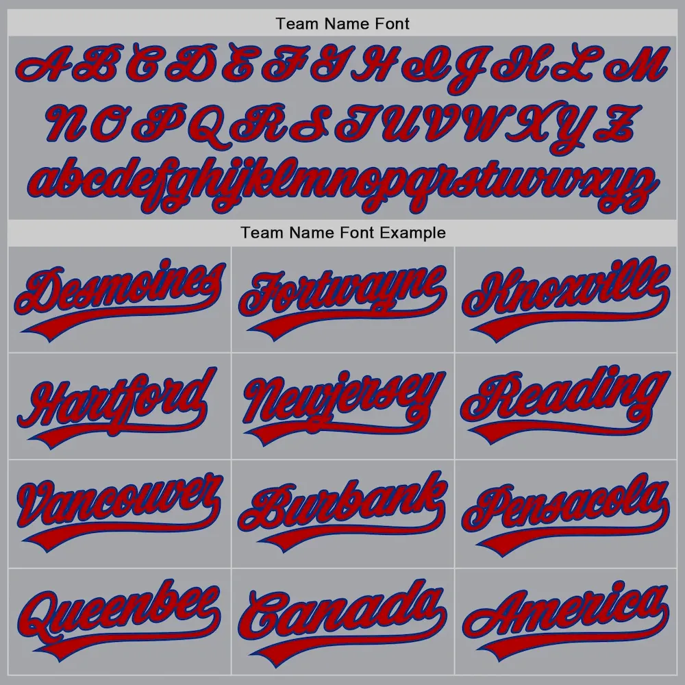 Custom Gray Red-Royal Authentic Baseball Jersey - Image 4