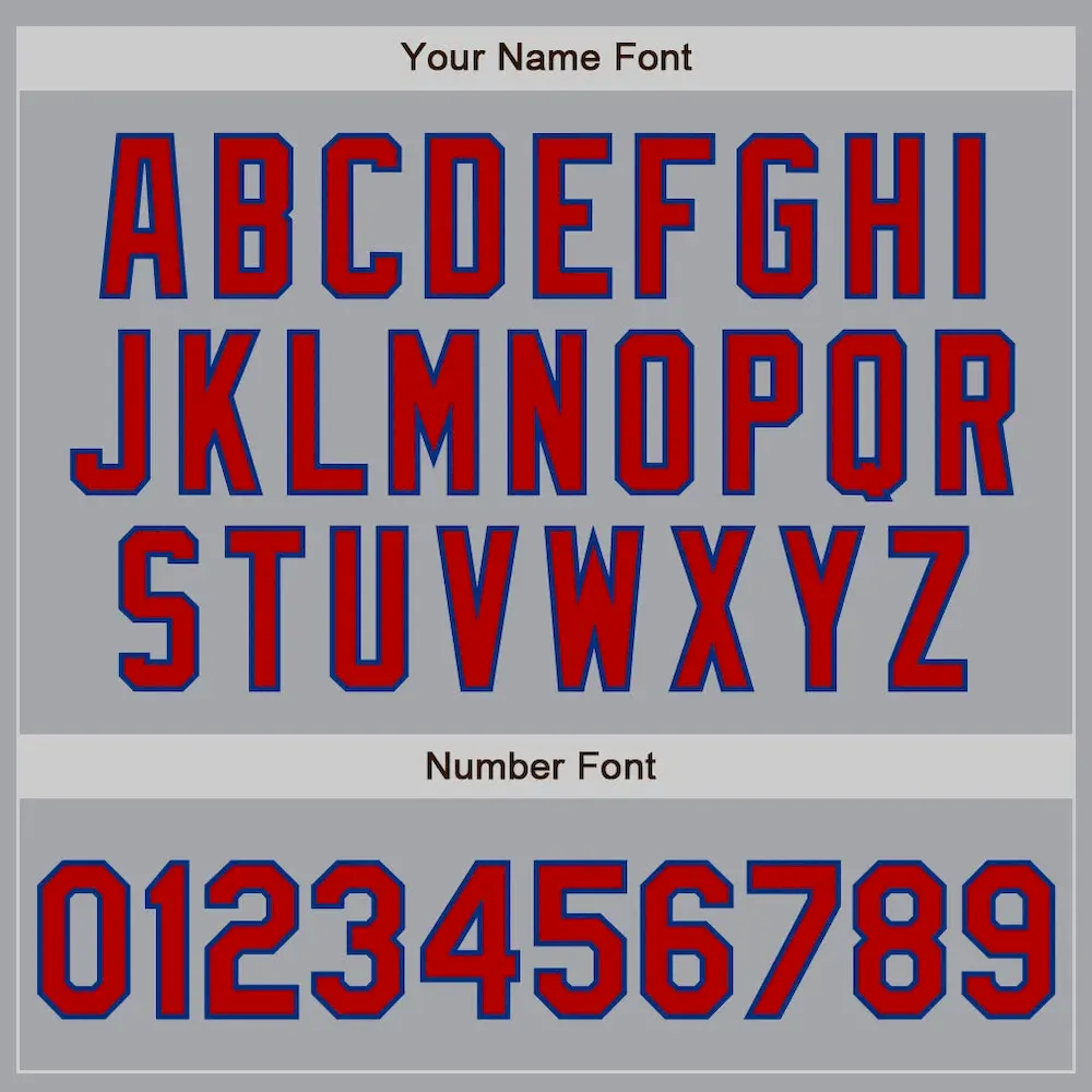 Custom Gray Red-Royal Authentic Baseball Jersey - Image 5