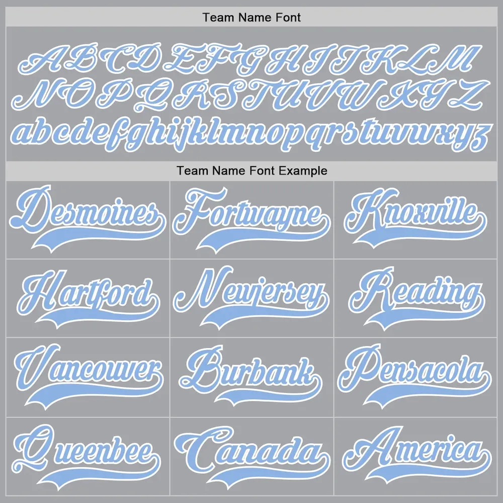 Custom Gray Light Blue-White Hockey Lace Neck Jersey - Image 4