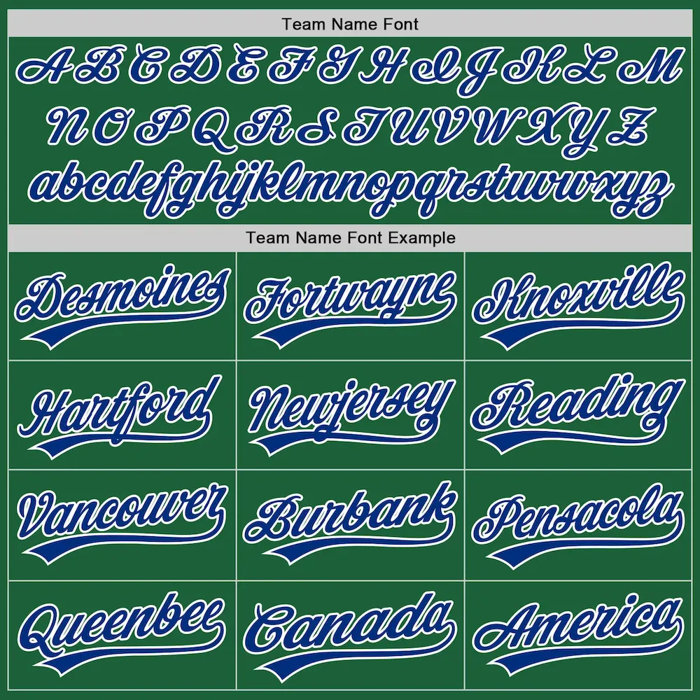 Custom Kelly Green Royal-White Authentic Throwback Baseball Jersey - Image 4