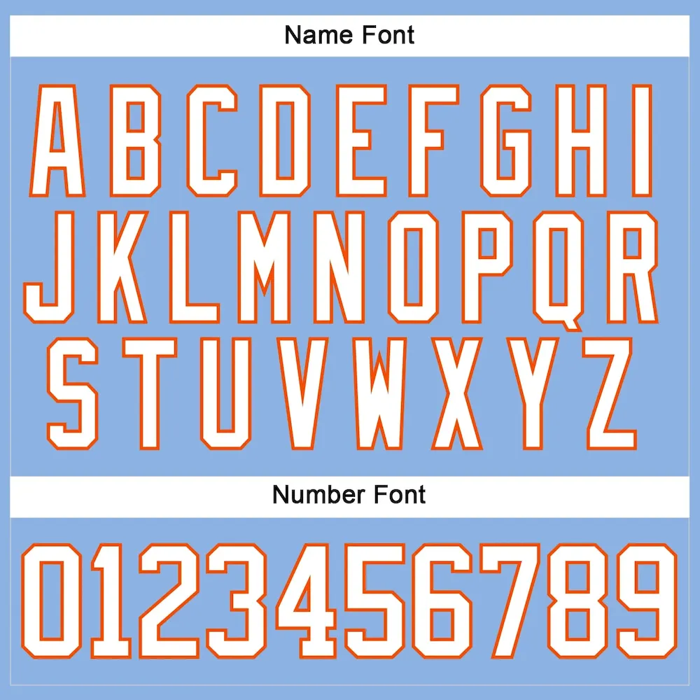 Custom Light Blue White-Orange Hockey Lace Neck Jersey - Image 5