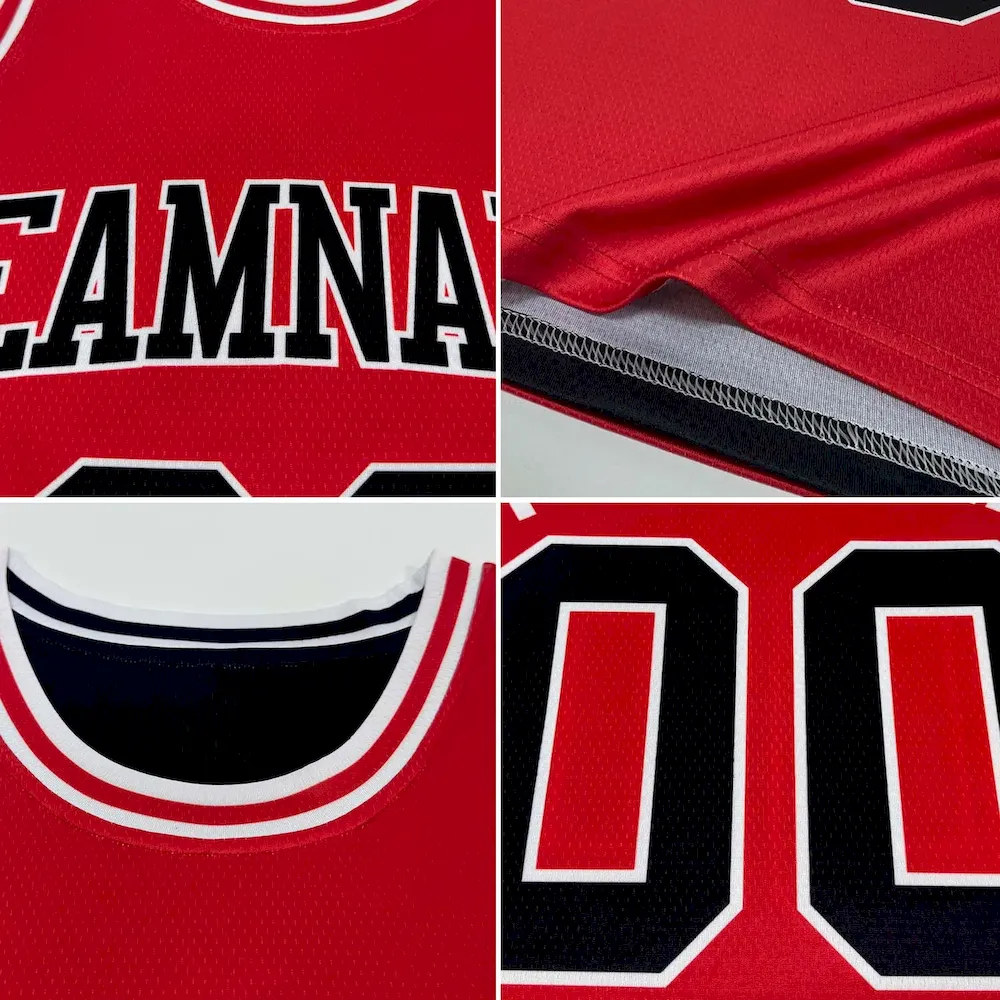 Custom Reversible Black Pink-Light Blue Double Side Basketball Jersey - Image 4