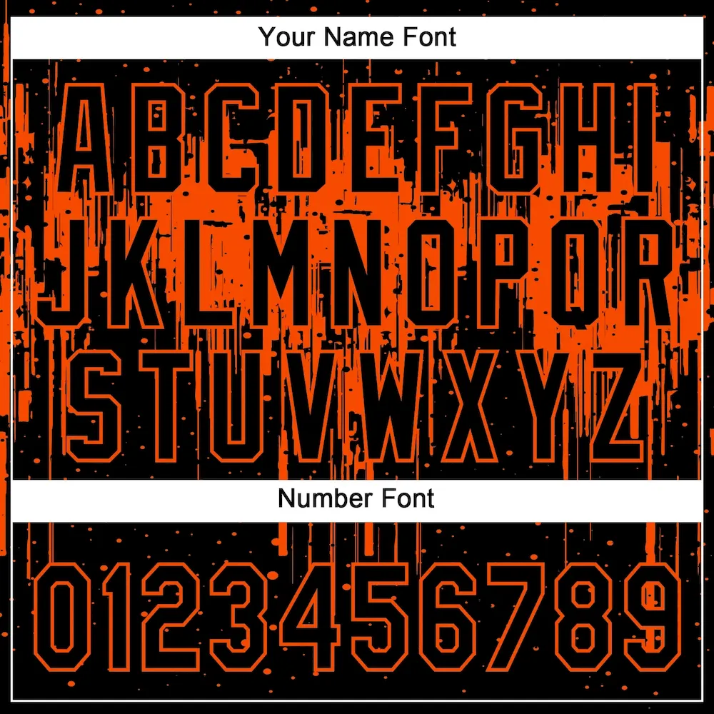 Custom Black Orange 3D Pattern Dripping Splatter Art Two-Button Unisex Softball Jersey - Image 5