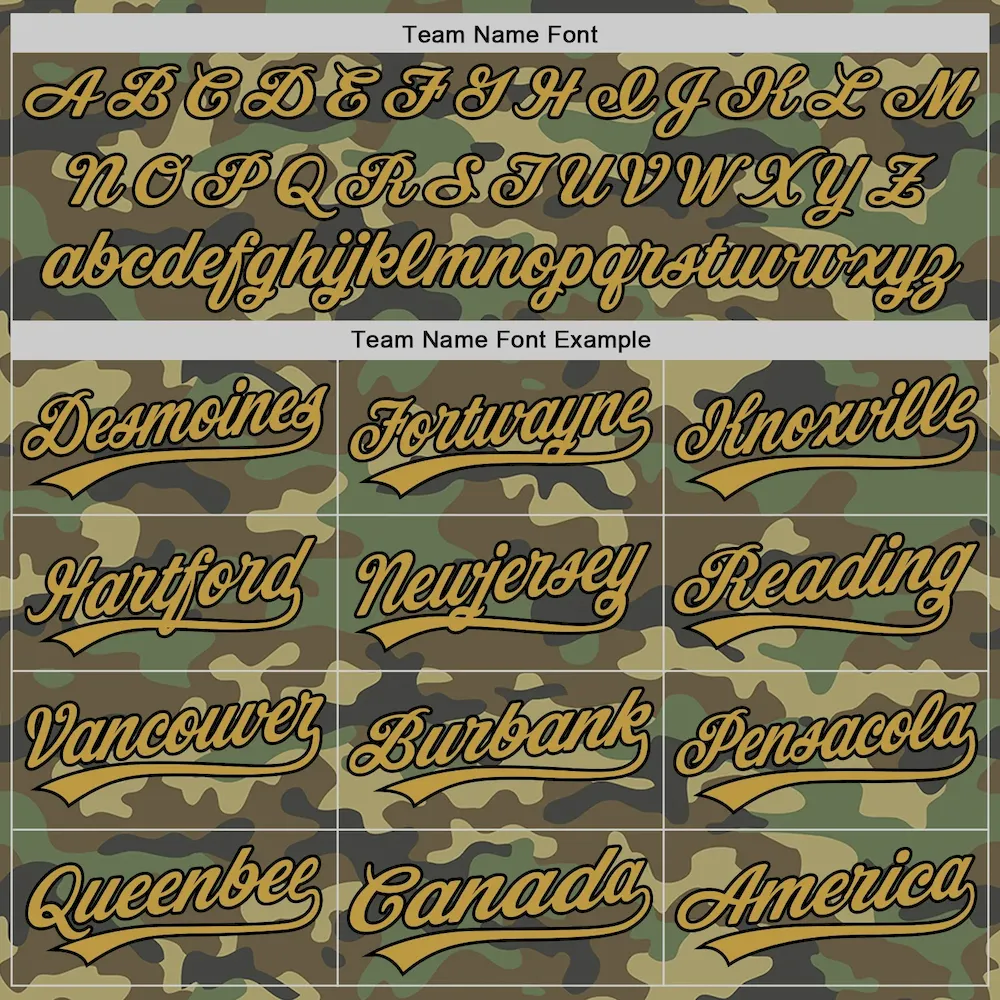Custom Camo Old Gold-Black Salute To Service Two-Button Unisex Softball Jersey - Image 4
