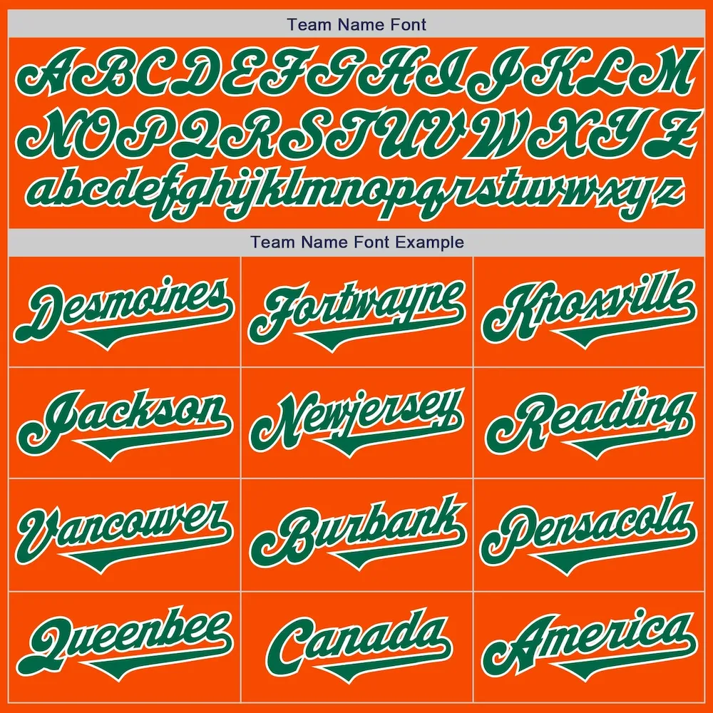 Custom Orange Kelly Green-White Authentic Two Tone Baseball Jersey - Image 4