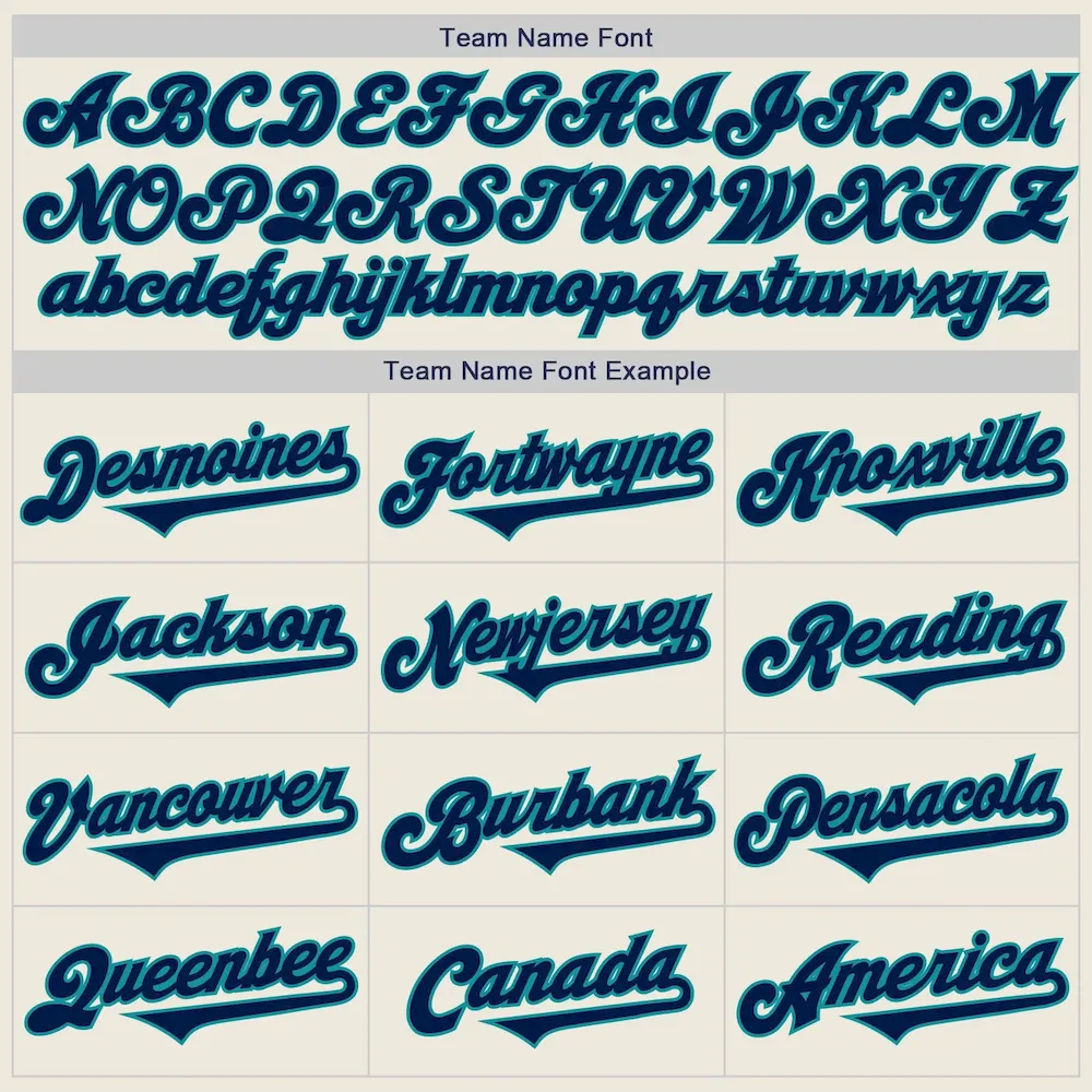 Custom Cream Navy-Teal Authentic Two Tone Baseball Jersey - Image 4