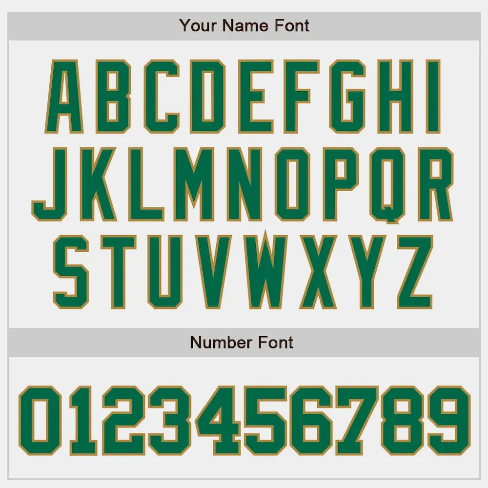 Custom White Kelly Green-Old Gold Authentic Baseball Jersey - Image 4