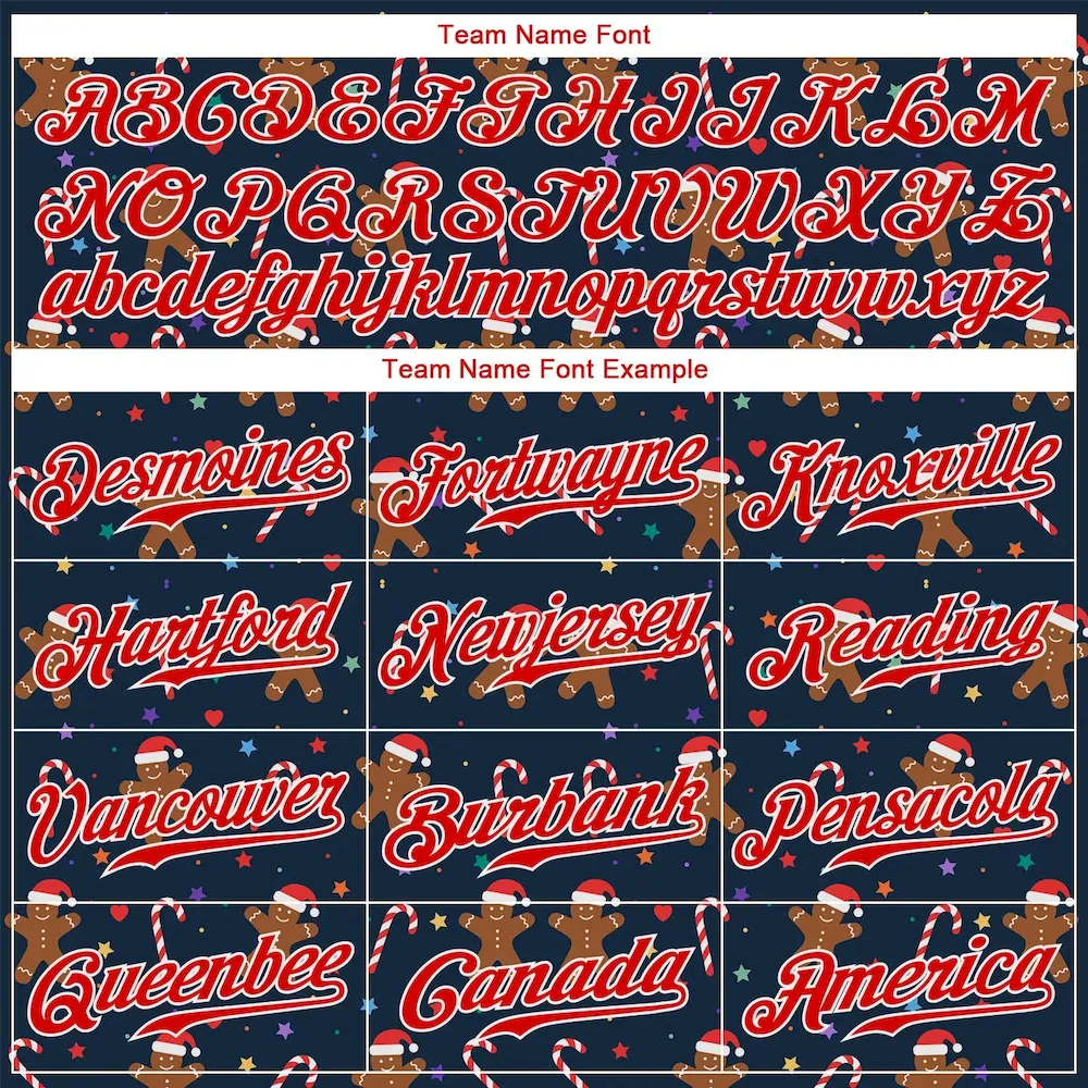 Custom Navy Red-White Christmas 3D Authentic Baseball Jersey - Image 4
