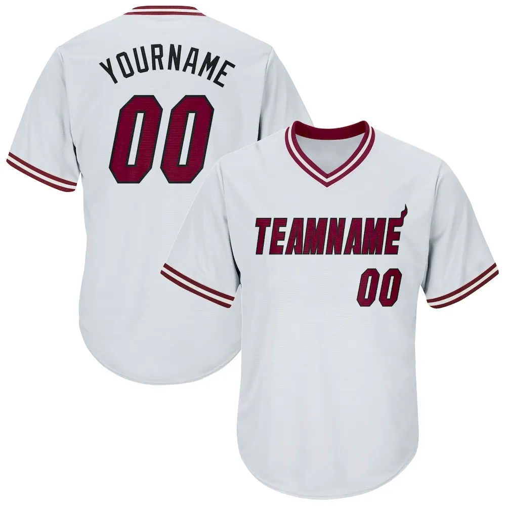 Custom White Maroon-Black Authentic Throwback Rib-Knit Baseball Jersey Shirt